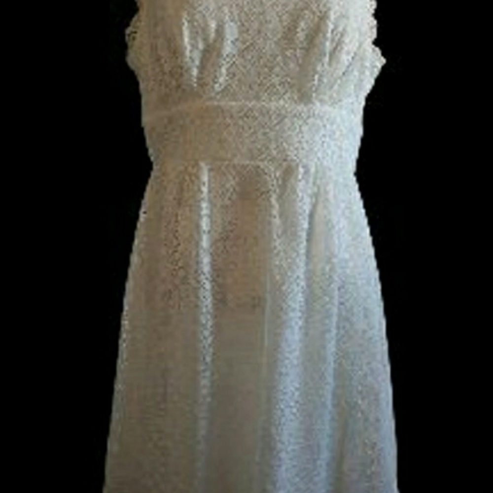 Womens Ivory Lace Lined Sleeveless Dress sz 12 - Picture 8 of 12